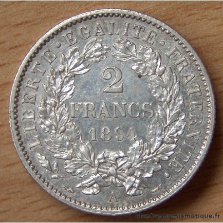 2 Francs Cérès 1894 A Paris