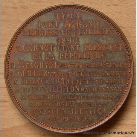 Lyon - Médaille d’inauguration du pont Morand 1890