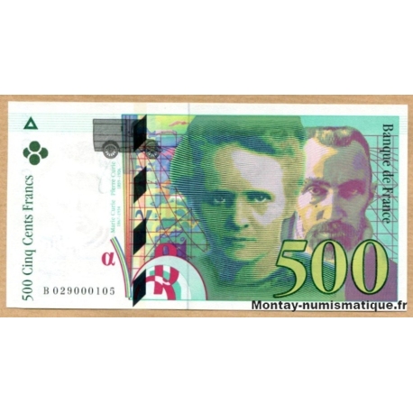 500 Francs Pierre et Marie Curie 1994 B 029000105