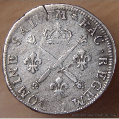 Louis XIIII 20 Sols aux insignes 1707 Besançon