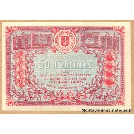 Saint-Die (88) 50 centimes spécimen 01/04/1920