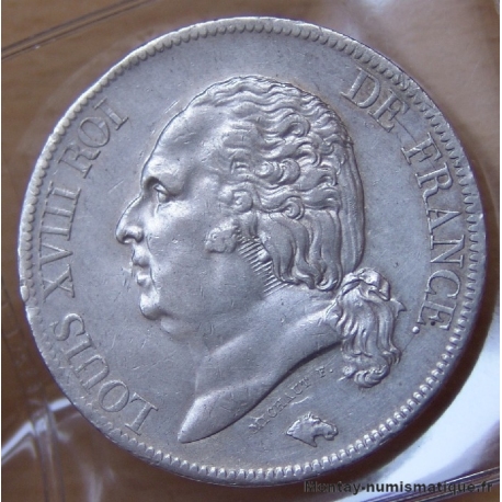 5 Francs Louis XVIII 1820 B Rouen