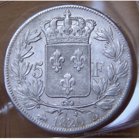 5 Francs Louis XVIII 1820 B Rouen