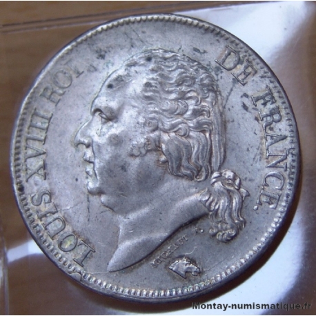 5 Francs Louis XVIII buste nu 1823 B Rouen