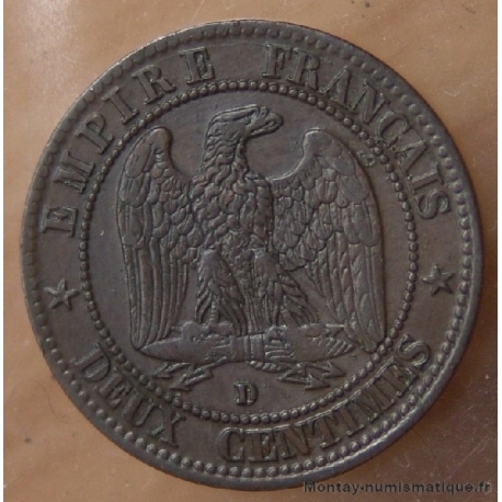 Deux centimes Napoléon III 1857 petit d Lyon