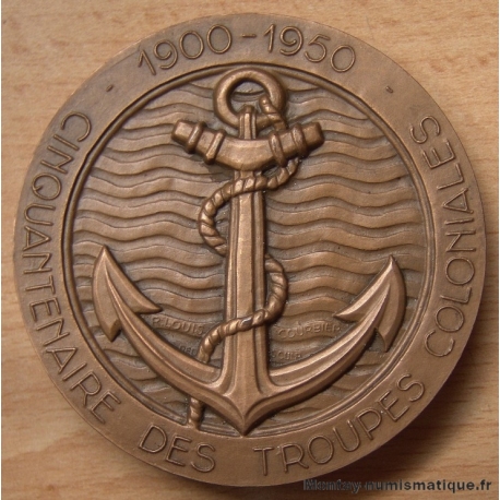 Médaille  Cinquantenaire Troupes Coloniales 1900-1950