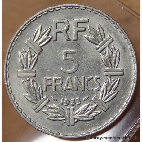 5 Francs Lavrillier 1933 Nickel  Troisième République  