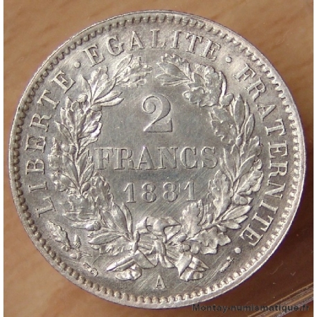 2 Francs Cérès 1881 A Paris