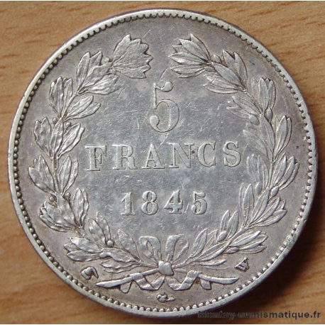 5 Francs Louis Philippe 1845 W Lille