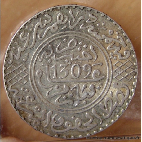 Maroc 5 Dirhams (1/2 Rial) 1309 H (1891) Paris