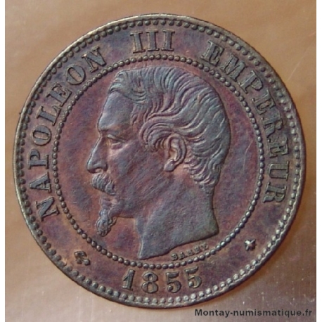 2 centimes Napoléon III 1855 BB Ancre Dtrasbourg