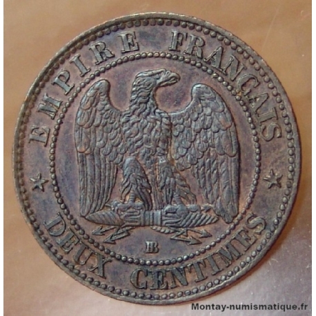 2 centimes Napoléon III 1855 BB Ancre Dtrasbourg