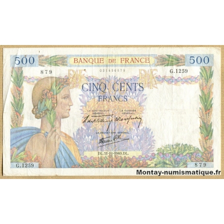 500 Francs La Paix 31-10-1940 G.1259