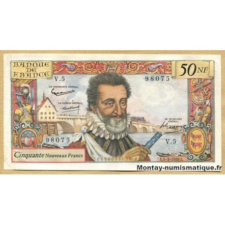 50 Nouveaux Francs Henri IV 5-3-1959 V.5