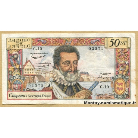 50 Nouveaux Francs Henri IV 5-3-1959 G.10