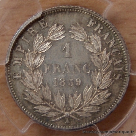 1 Franc Napoléon III tête nue 1859 A Paris