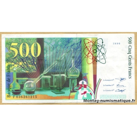 500 Francs Pierre et Marie Curie 1996
