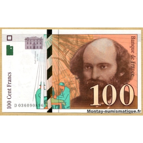 100 Francs Cézanne 1997 impression légèrement décalée