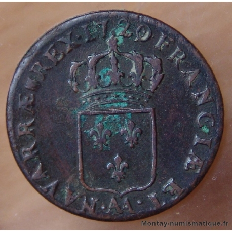 Louis XV Demi Sol 1720 AA Metz au buste enfantin   VAR le 0 de 1720 sur 9 