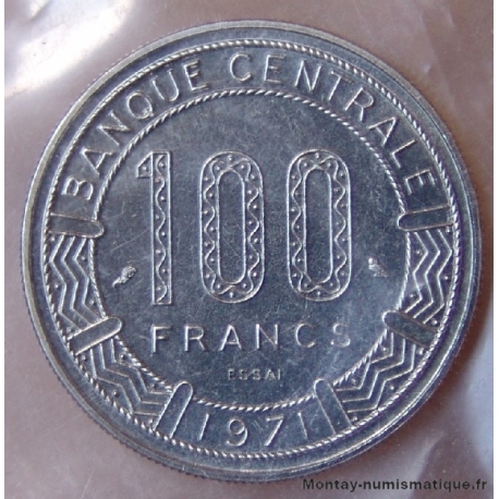 Congo 100 francs Antilopes 1971 Essai