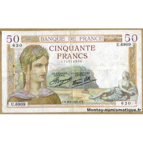 50 Francs Cérès 9-9-1937 U.6909