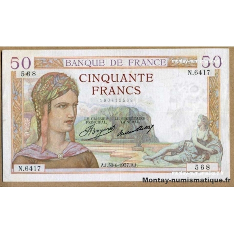 50 Francs Cérès 30-6-1937 N.6417
