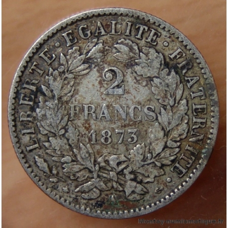 2 Francs Cérès 1873 A Paris