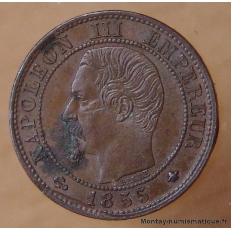 1 Centime Napoléon III 1855 BB Ancre Strasbourg