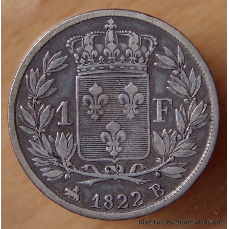 1 Franc Louis XVIII 1822 B Rouen