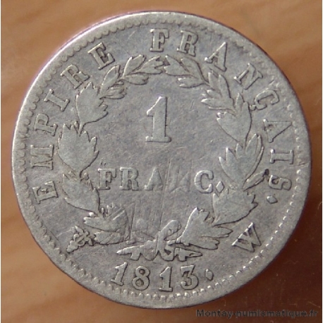 1 Franc Napoléon I 1813 W Lille