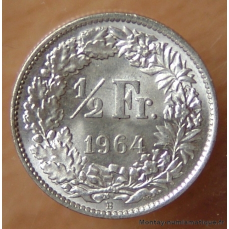 Suisse 1/2 Franc 1964 B