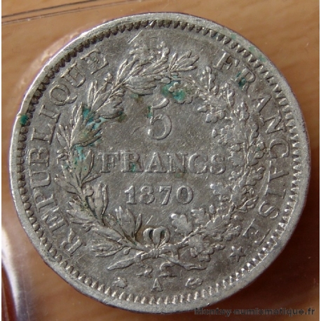 5 Francs Hercule 1870 A Paris