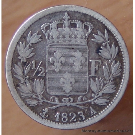 1/2 Franc Louis XVIII 1823 A Paris
