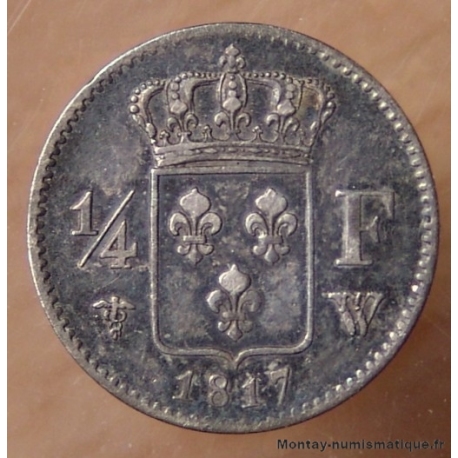 1/4 de Franc Louis XVIII 1817 W Lille