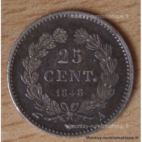 25 Cent. Louis Philippe 1848 A