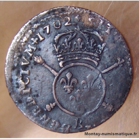 Louis XIV 1/12 eme Ecu aux insignes 1702 B Rouen