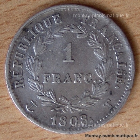 1 Franc Napoleon I République 1808 T Nantes
