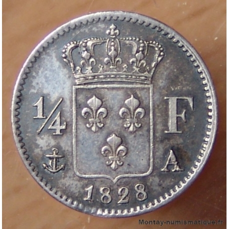 1/4 de Franc Charles X 1828 A Paris