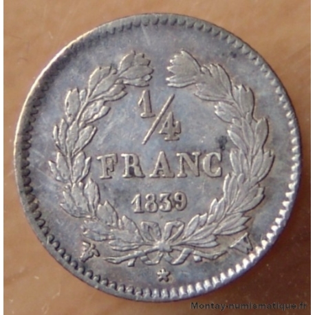 1/4 de Franc Louis Philippe 1839 W Lille