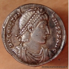 Constance II Argenteus ou silique lourde +353 Constantinople. 