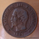 2 centimes Napoléon III 1857 D grand D Grand lion