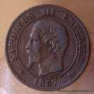 2 centimes Napoléon III 1857 D grand D Grand lion