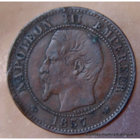 Deux centimes Napoléon III 1857 d petit d Lyon