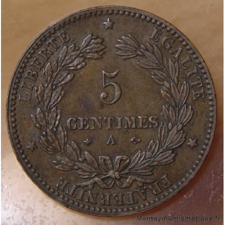 5 Centimes Cérès 1875 A Paris