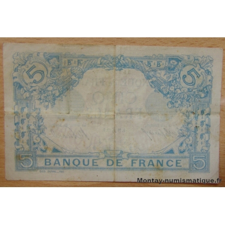 5 Francs Bleu 16-12-1912 