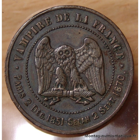 Satirique Module 10 centimes Napoléon III Le Misérable 1870 