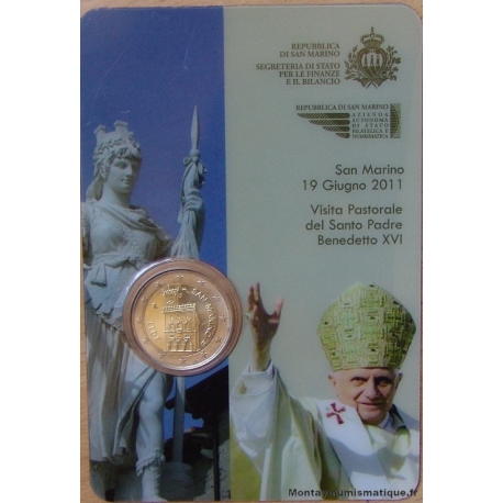 République de San Marin 2 Euro 2011 Domus Magna coin Card 