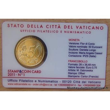 Vatican 50 Cent  d'euro 2011 BU Jean-Paul II