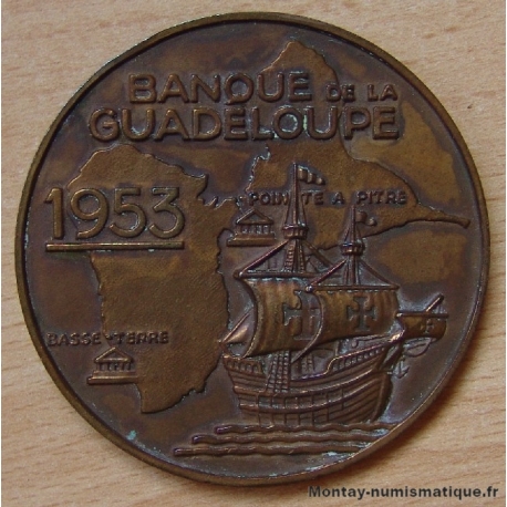 Médaille Centenaire de la Banque de la Guadeloupe 1953