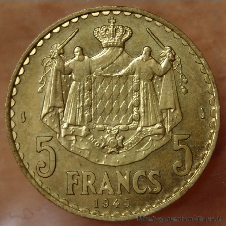 Monaco 5 Francs Louis II 1945 ESSAI 